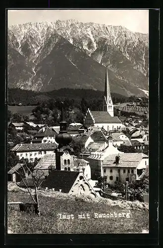 AK Imst, Teilansicht mit Kirche und Rauchberg