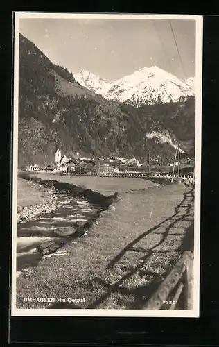 AK Umhausen im Oetztal, Teilansicht mit Kirche