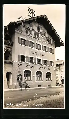 AK Reutte, Hotel Post u. Postamt