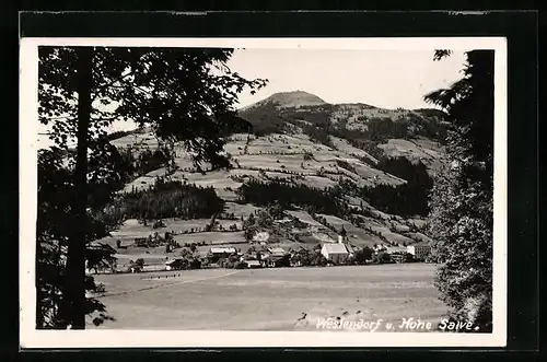 AK Westendorf, Ortsansicht mit Hohe Salve