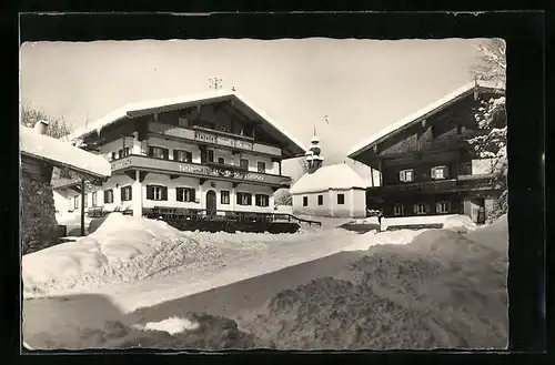 AK Hopfgarten, Gasthaus Fuchs im Schnee