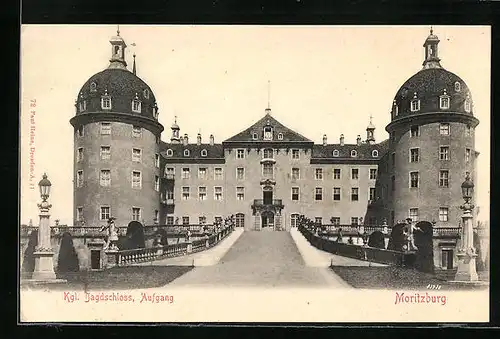 AK Moritzburg, Königliches Jagdschloss, Aufgang