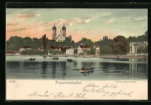 AK Friedrichshafen, Flusspartie mit Ruderbooten