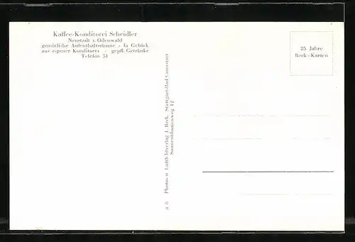 AK Neustadt /Odenwald, Cafe Scheidler, Innenansicht, Teilansicht