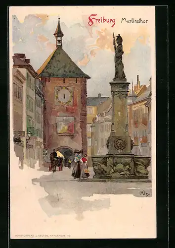 Künstler-AK Heinrich Kley: Freiburg, Martinsthor