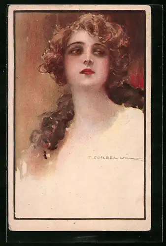 Künstler-AK Tito Corbella: Portrait einer jungen Dame