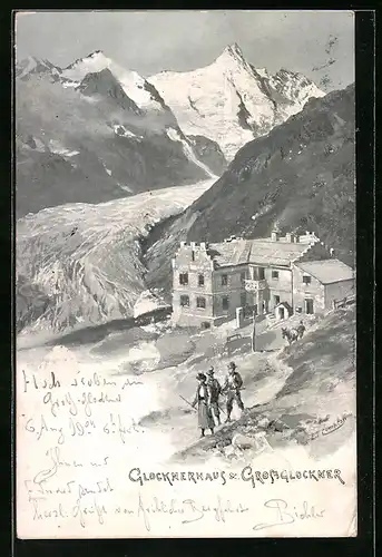 Künstler-AK Edward Theodore Compton: Glocknerhaus & Grossglockner