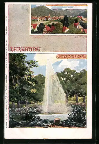 Künstler-AK H. Bahndorf: Harzburg, Unter den Eichen