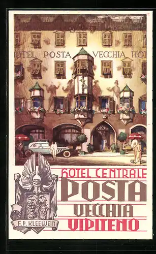 Künstler-AK Vipiteno, Hotel Centrale Posta Vecchia