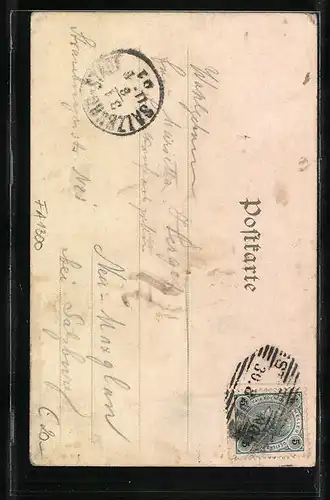 Künstler-AK Sterzing, Strasse mit Glockenturm