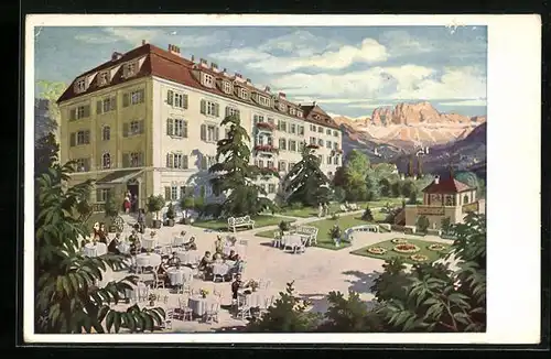 Künstler-AK Bolzano, Hotel Luna