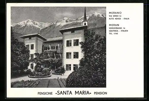 AK Meran, Pension Santa Maria, Verdistrasse 14