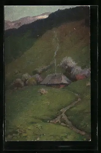 Künstler-AK Fritz Reiss: Frühling im Schwarzwald