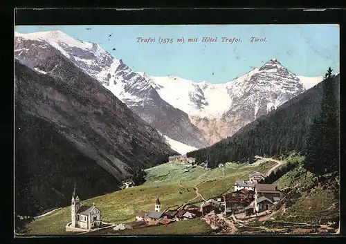 AK Trafoi, Gesamtansicht mit Hotel Trafoi