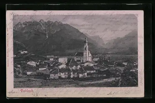 AK Toblach, Gesamtansicht mit Kirche