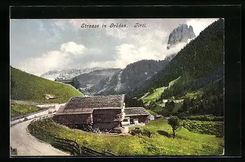 AK Gröden, Strasse durch die Berge