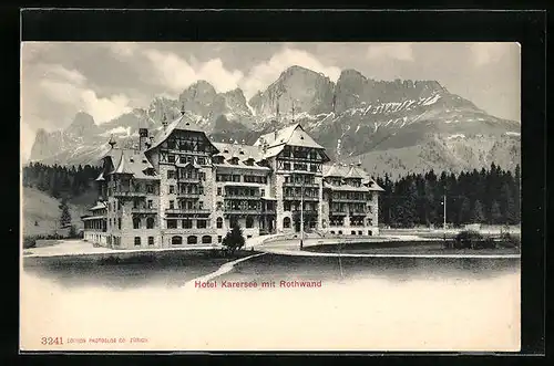 AK Karersee, Hotel Karersee mit Rothwand