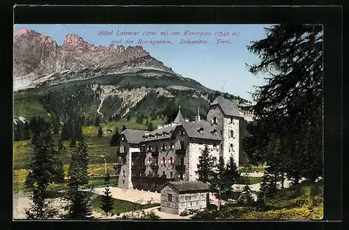 AK Karerpass, Hotel Latemar und der Rosengarten