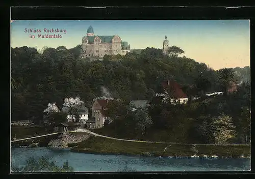 AK Rochsburg / Muldental, Blick zum Schloss