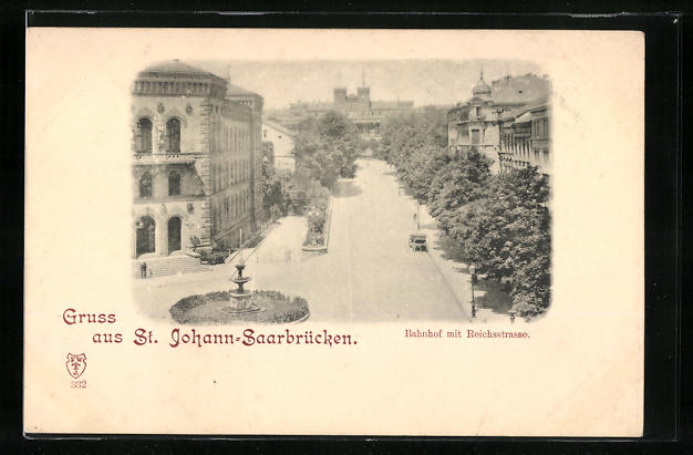 AK St. JohannSaarbrücken, Bahnhof mit Reichsstrasse Nr. 11759065