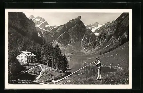 AK Seealpsee, Alphornbläser am Seealpsee