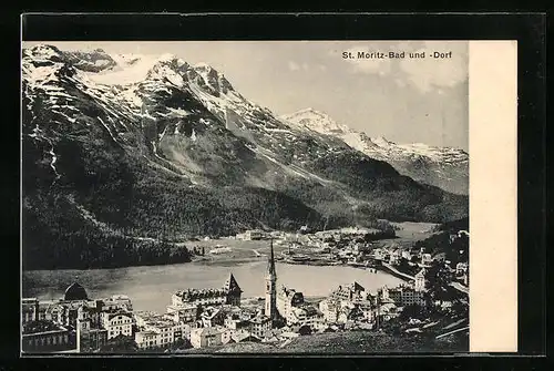 AK St. Moritz-Bad, Totale mit Blick auf Dorf