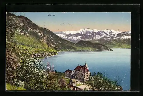 AK Vitznau, Totale mit Gebirgswand