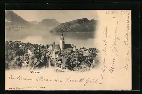 AK Vitznau, Teilansicht mit Kirche