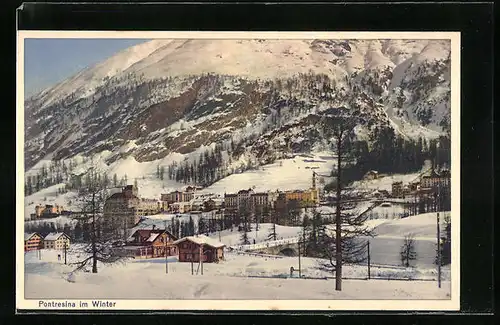 AK Pontresina, Teilansicht im Winterglanz