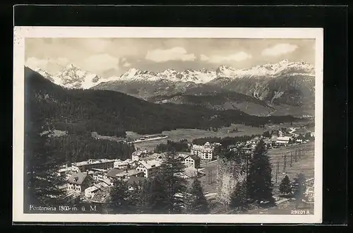 AK Pontresina, Totale vom Berg aus gesehen