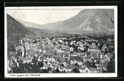 AK Chur, Ortsansicht gegen das Oberland