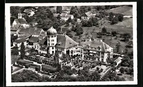 AK Zizers bei Chur, St. Johannes-Stift vom Flugzeug aus