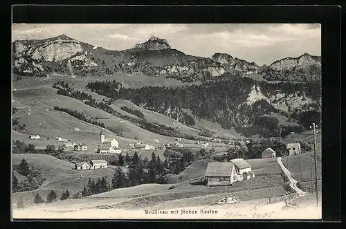 AK Brüllisau, Ortsansicht mit Landstrasse und Hohen Kasten
