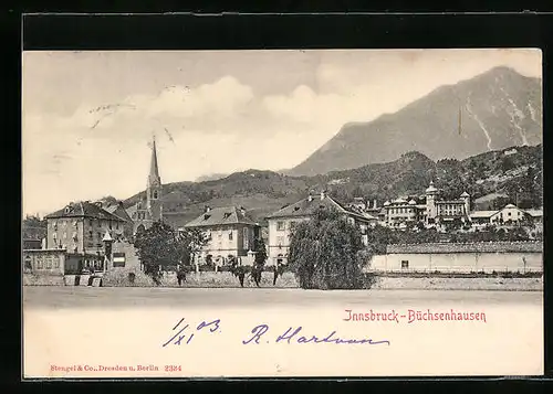 AK Innsbruck-Büchsenhausen, Ortsansicht mit Kirche