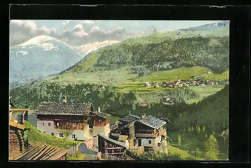 AK Mieders im Stubaital, Ortsansicht im Sonnenschein