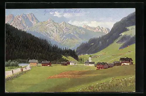 Künstler-AK Gerlos i. Zillertal, Panorama