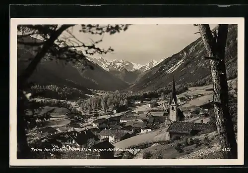 AK Trins im Gschnitztal, Panorama gegen Feuersteine
