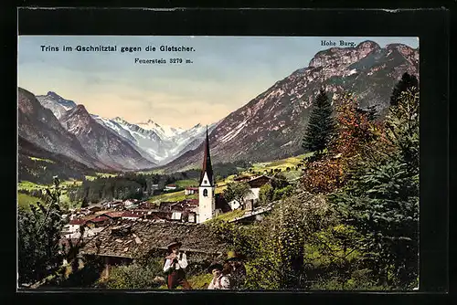 AK Trins im Gschnitztal, Panorama gegen die Gletscher