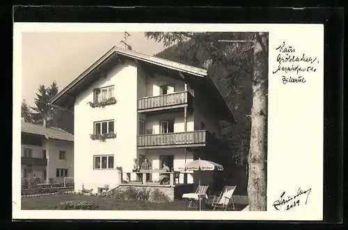 AK Mayrhofen, Blick auf ein Pensionshaus