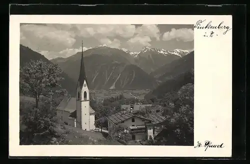 AK Finkenberg i. Z., Kirche mit Umgebung