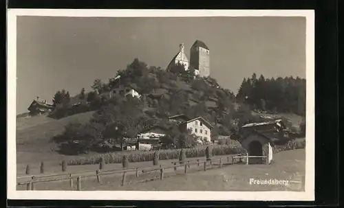 AK Schwaz, Freundsberg, Totalansicht mit Schloss