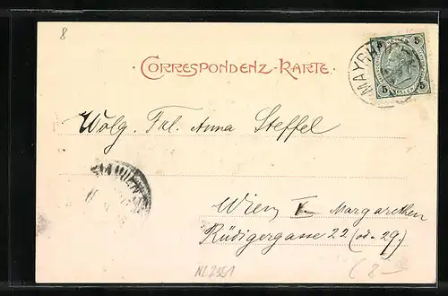 AK Mayrhofen, Ortspartie mit Kirche