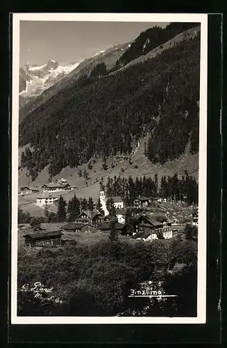 AK Ginzling /Zillertal, Ortspartie mit Kirche