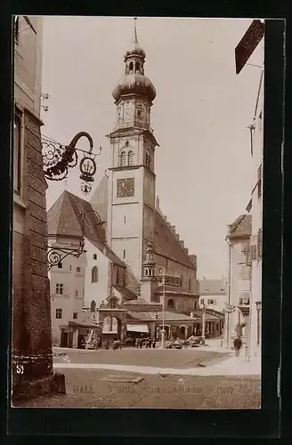 AK Hall, Pfarrkirche mit Gasthof