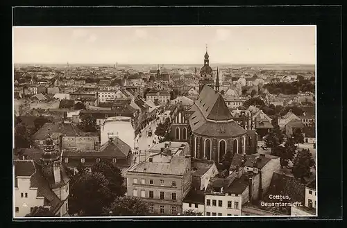AK Cottbus, Gesamtansicht aus der Vogelschau