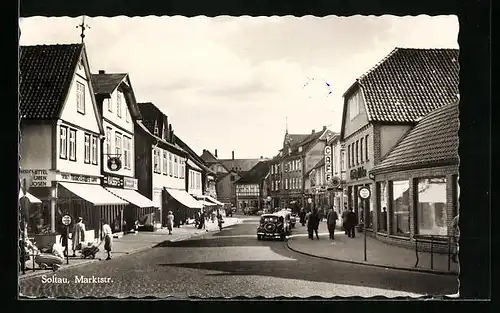 AK Soltau, Marktstrasse mit Drogerie