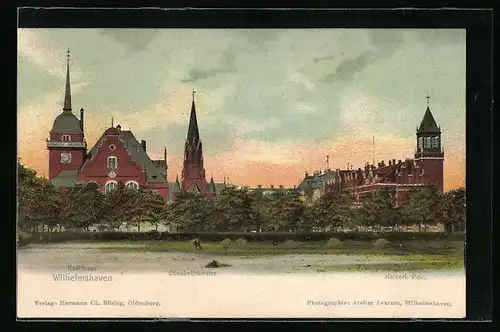 AK Wilhelmshaven, Rathaus und Elisabethkirche