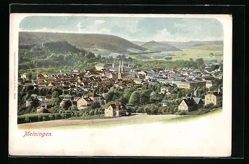 AK Meiningen, Panorama mit Kirche