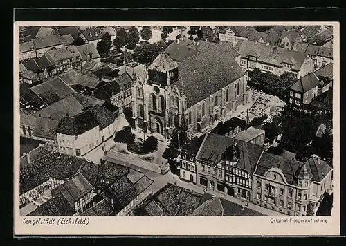 AK Dingelstädt /Eichsfeld, Fliegeraufnahme mit der Stadtkirche