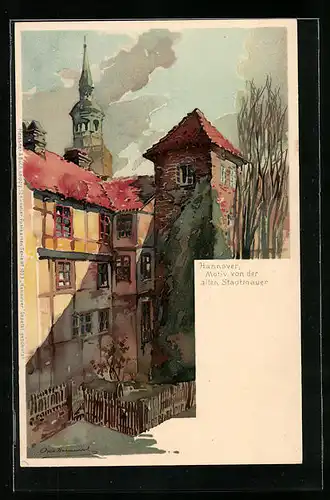 Künstler-AK Otto Hammel: Hannover, Motiv von der alten Stadtmauer